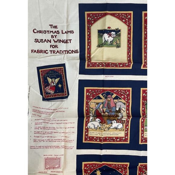 Christmas Lamb Cut N Sew Panel Fabric Susan Winget Soft Book Crafts Quilting - Picture 1 of 6